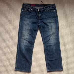Ag Adriano Goldschmied Dark Blue Cropped Jeans